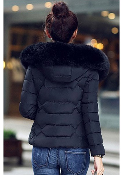 Günlük Kürklü Şişme Kadın Mont