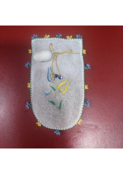 El Yapımı Ipek Koza Iğne Oyası Gerçek Lavantalı Kese – %100 Doğal, Dekoratif ve Hediyelik