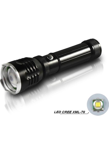Buğz Flaşörlü Uzun Mesafeli Şarjlı Pilli Mıknatıslı El Feneri WT-282
