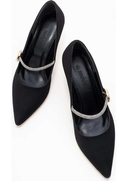 Kadıntaşlı Biyeli Stiletto Ayakkabı; Siyah Zra indirimleri