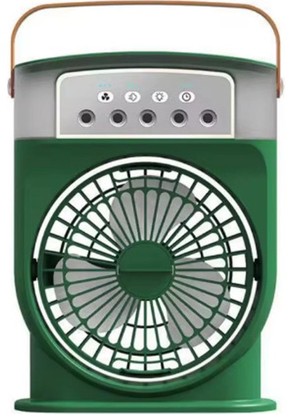 Buğz Şarjlı 600 ml Su Hazneli Taşınabilir Masaüstü Vanilatör Güçlü Fan ve 2000 Mah Pil Yeşil