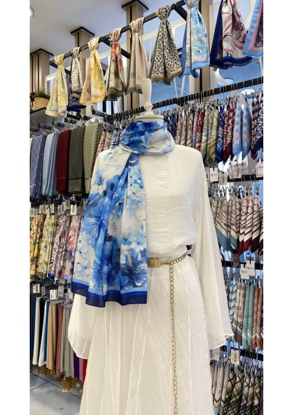 Nazlı Bahar Şal Mavi - Lacivert