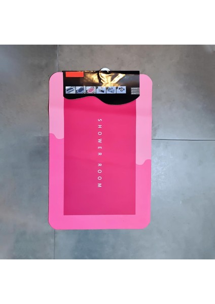 Tekli Banyo Paspası Kaymaz Taban Pembe