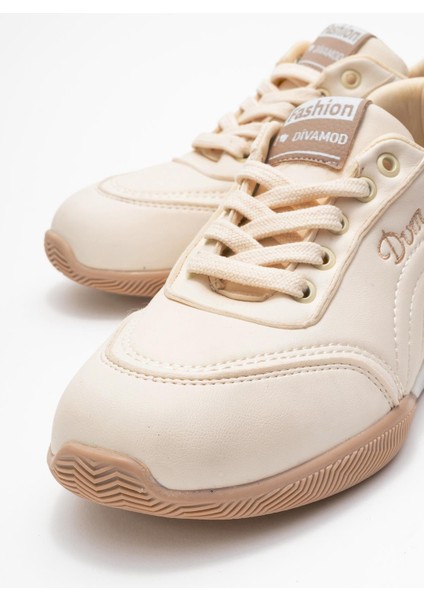 Bağcıklı Kadın Spor Ayakkabı; Bej Vizon modelleri