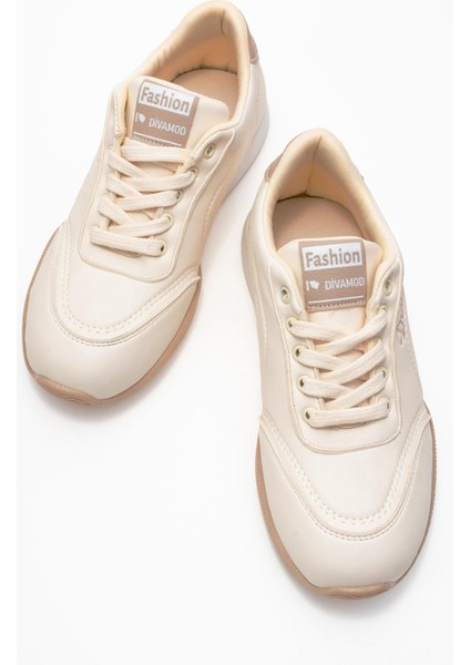 Bağcıklı Kadın Spor Ayakkabı; Bej Vizon indirimleri