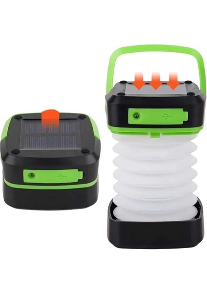 Katlanabilir Kamp Lambası Akordiyon Lamba Şarjlı 3 Kademeli Solar