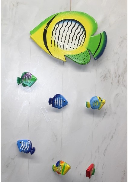 Buğz Ahşap Balıklı Rüzgar Çanı Sayang-2