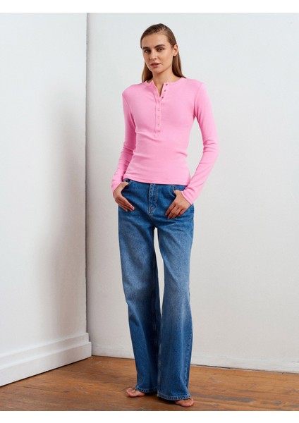 32024 Çıtçıtlı Modal Karışımlı Top-Pembe indirimleri