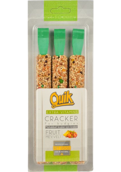 Meyveli Muhabbet Kuşu Krakeri 3'lü x 1 Paket Qk