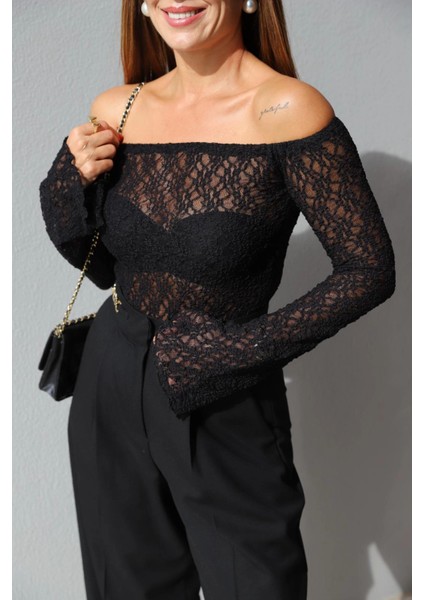 Siyah Dantel Bluz modelleri