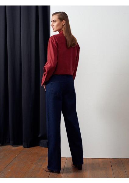 72058 Beli Lastikli Denim Pantolon-Lacivert modelleri