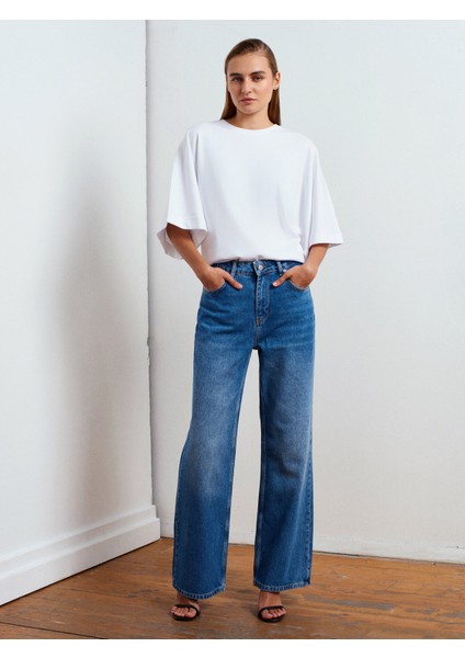 32210 %100 Pamuk Yarasa Kol T-Shirt-Beyaz indirimleri