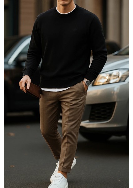 Erkek Uzun Kollu Kışlık Comfort Siyah Bol Sweatshirt fırsatları