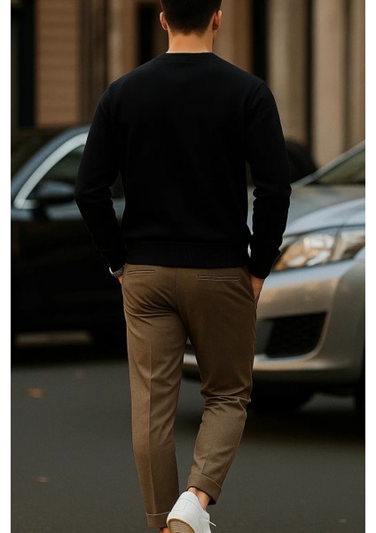 Erkek Uzun Kollu Kışlık Comfort Siyah Bol Sweatshirt