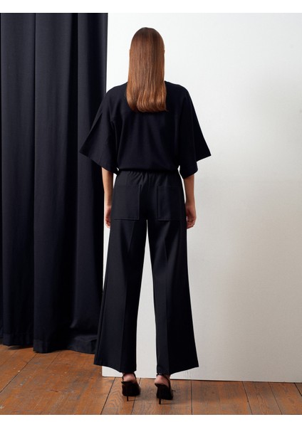 72180 Kemerli Bol Kesim Pantolon-Siyah fiyatları