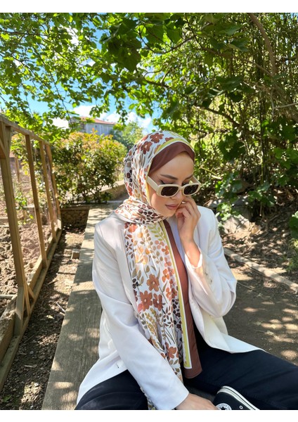 Suluboya Desenli Şal Kahverengi