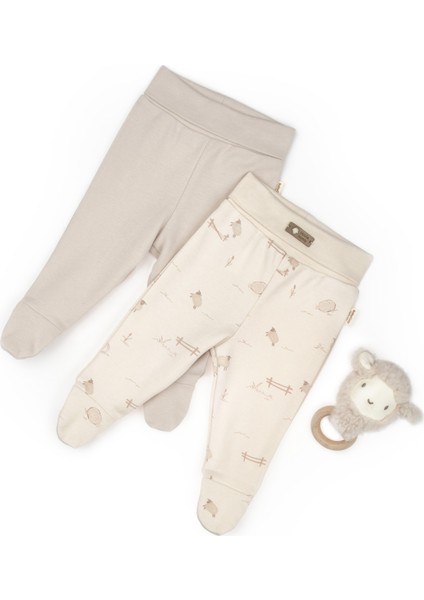 Bebek 2li Patikli Pantalon %100 Organik Pamuk , Bebek - Yenidoğan- CSY8179