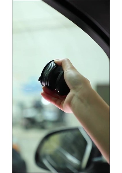 K009 360 Derece Dönebilen Vakumlu Magnetik Telefon Tutucu Ayna-Cam-Araba Siyah+ 2ADET Metal Halka
