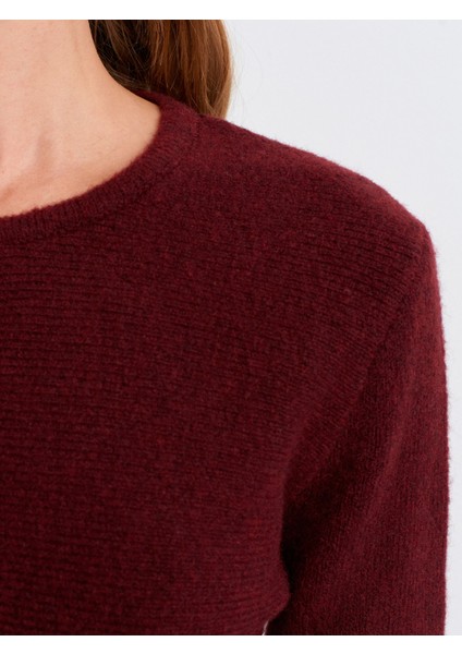 60985 Yün Karışımlı Triko Hırka-Bordo M. fırsatları