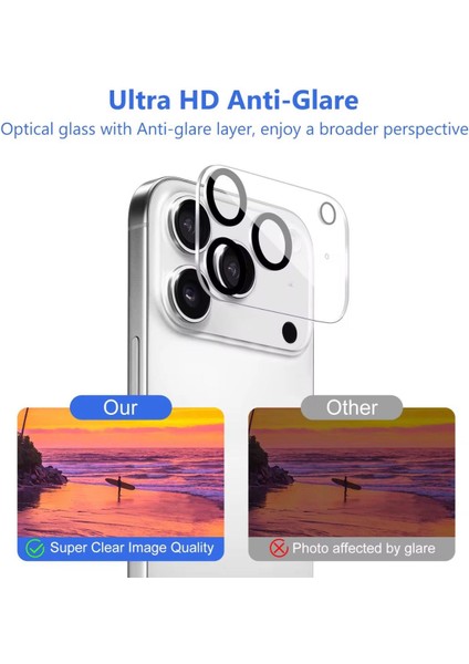 iPhone 17 Pro Uyumlu (Tam Lens) Tek Parça Tam Kapatan 9h 3D Kamera Yüzey ve Lens Koruyucu fiyatları