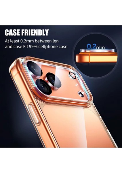 iPhone 17 Pro Uyumlu (Tam Lens) Tek Parça Tam Kapatan 9h 3D Kamera Yüzey ve Lens Koruyucu modelleri