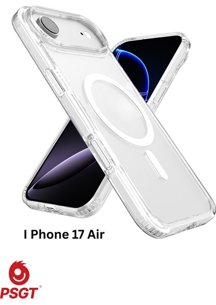iPhone 17 Air Magsafe Kılıf Wireless Kablosuz Şarj Destekli Kamera Korumalı Şeffaf Darbe Emici