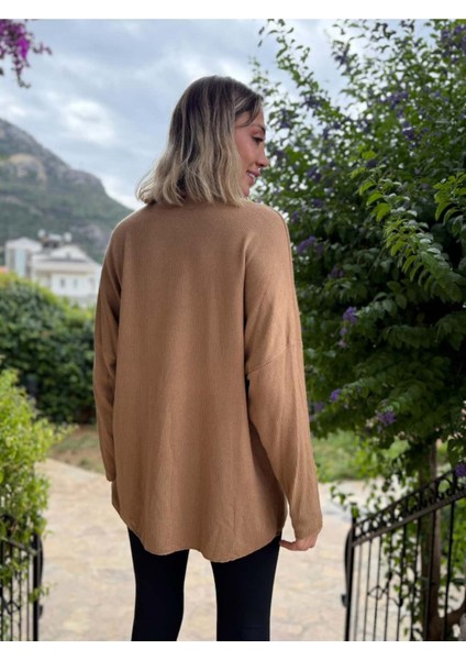 LS6211 Italyan Kalp Desenli Triko Bluz Camel fiyatları