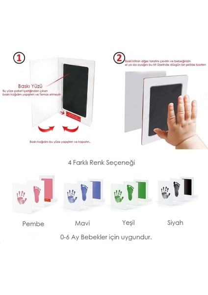 Buğz Bebek El ve Ayak Izi Anı Baskı Seti