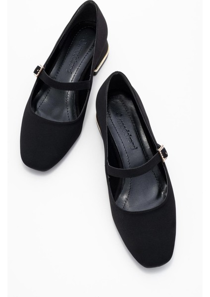 Kadın Taşlı Tokalı Biyeli Topuklu Ayakkabı; Siyah Zra indirimleri