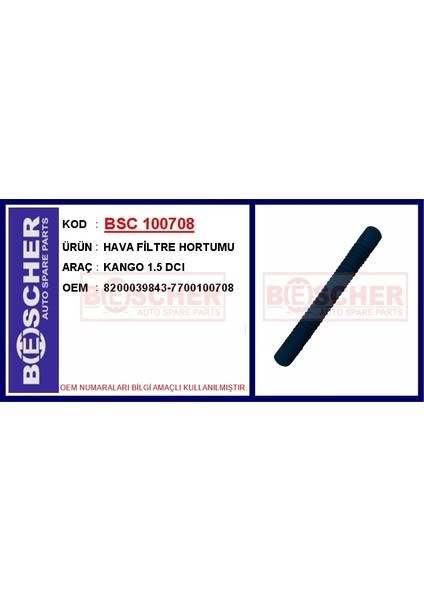 Hava Filtre Hortumu Kango 1.5 Dcı