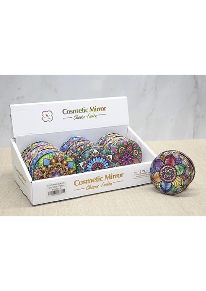 Buğz Taşlı Yuvarlak El Aynası Kalın ALK3757