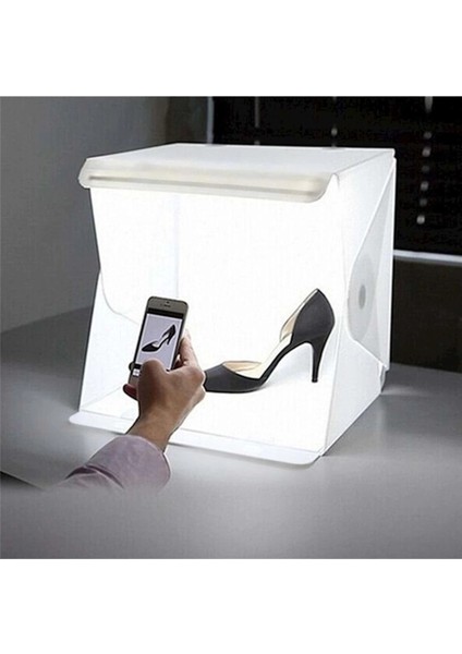 Buğz 20 x 20 cm Profesyonel Stüdyo LED Işıklı Çift Sıra Ürün Fotoğraf Çekim Çadırı fiyatları