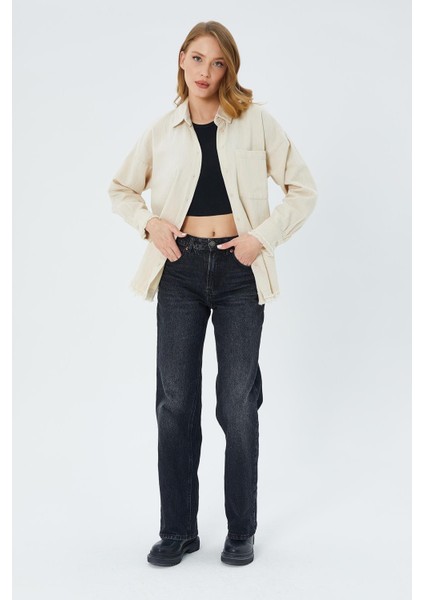 4569 Kadın Pis Dikişli Keten Gömlek Taş fiyatları