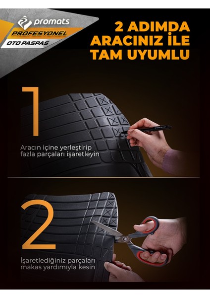 Renault Captur 2015 Model ve Sonrası Uyumlu Oto Paspas 3D Profesyonel Siyah