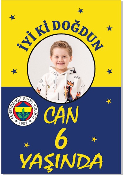 Fenerbahçe Afiş Pankart Kişiye Özel Doğum Günü Yazısı 35X50 Boyut