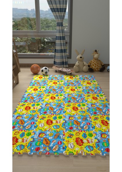 Dijital Baskılı Renk Patlaması Çocuk/bebek Odası Yapboz Puzzle Japon Halı fiyatları