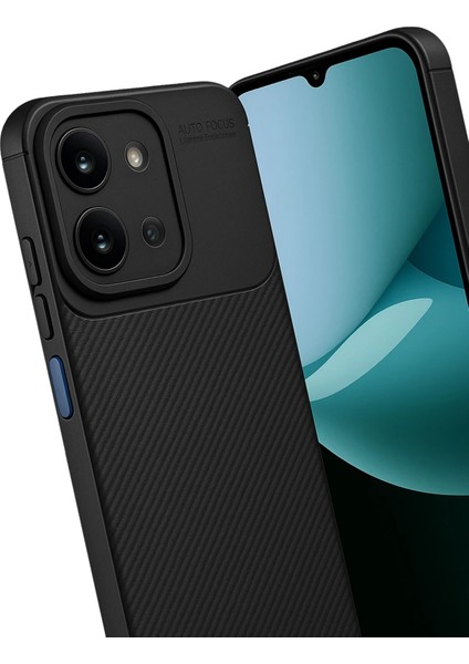 Xiaomi Redmi 15C Uyumlu Kılıf Kamera Çıkıntılı Karbon Fiber Desenli Renk Atmaz Koruyucu Kapak Kilif modelleri