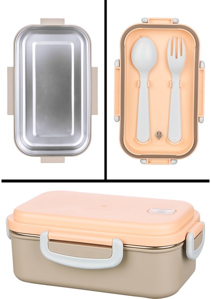 Aura Beslenme Kabı 500 ml Paslanmaz Çelik Yemek Saklama Kabı