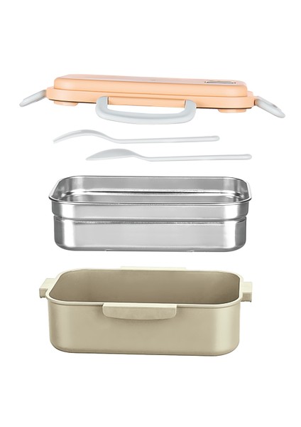 Aura Beslenme Kabı 500 ml Paslanmaz Çelik Yemek Saklama Kabı