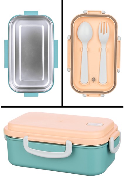 Aura Beslenme Kabı 500 ml Paslanmaz Çelik Yemek Saklama Kabı