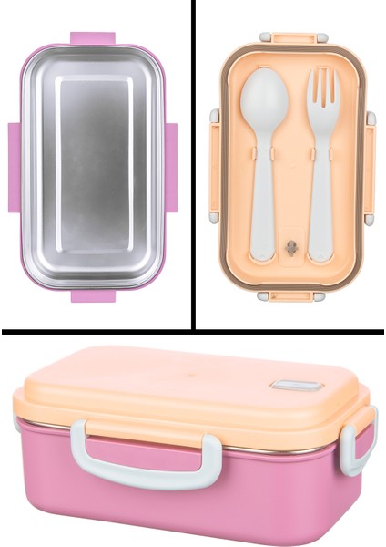 Aura Beslenme Kabı 500 ml Paslanmaz Çelik Yemek Saklama Kabı