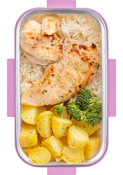 Aura Beslenme Kabı 500 ml Paslanmaz Çelik Yemek Saklama Kabı