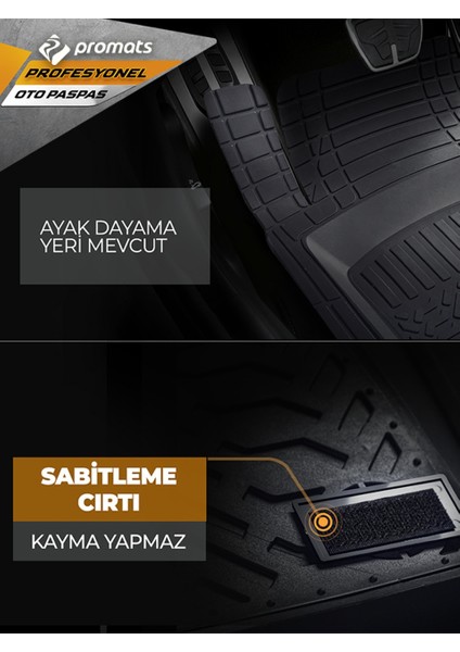 Peuget 308 2004 Model ve Sonrası Uyumlu Oto Paspas 3D Profesyonel Siyah