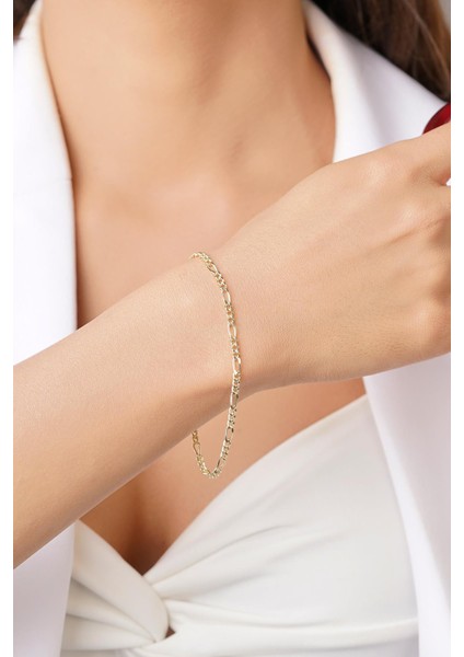 14 Ayar Altın Figaro Zincir Bileklik 2,80 mm