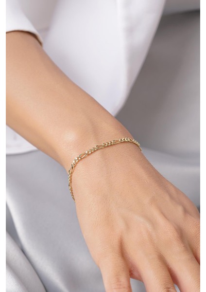 14 Ayar Altın Figaro Zincir Bileklik 2,80 mm fiyatları