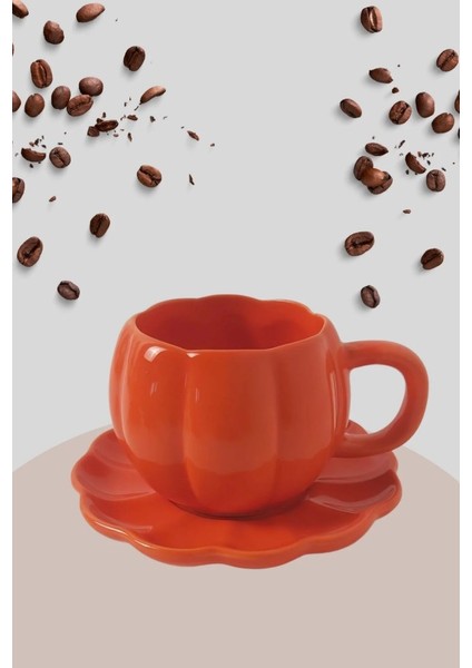 1 Adet Tabaklı Seramik Bal Kabağı Kupa Kabak Çay Kahve Fincan Takımı 250 ml fiyatları