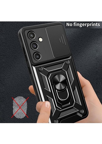 Samsung Galaxy S25 Fe Kılıf Kamera Korumalı Sürgülü Yüzüklü Armor Military Tank Koruyucu Kapak modelleri