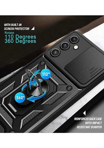 Samsung Galaxy S25 Fe Kılıf Kamera Korumalı Sürgülü Yüzüklü Armor Military Tank Koruyucu Kapak fırsatları