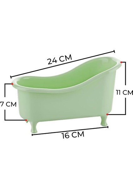 Dekoratif Mini Küvet Banyo Düzenleyici Organizer Yeşil fiyatları