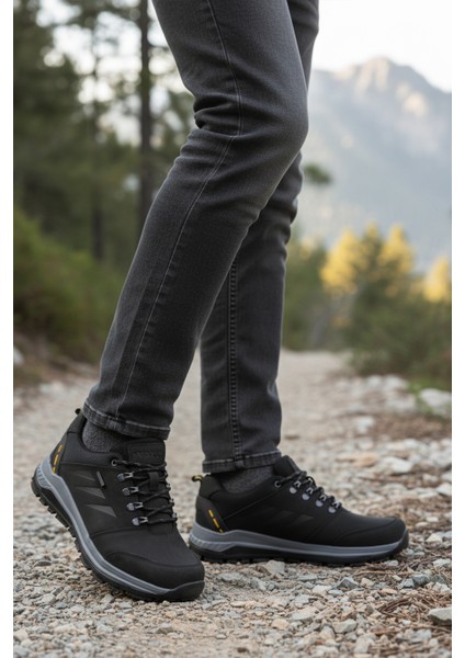 Siyah Hakiki Deri Kaymaz Su Itici Erkek Outdoor Ayakkabı 2343 M modelleri